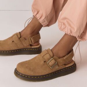 Dr. Martens Tan Suede Mules